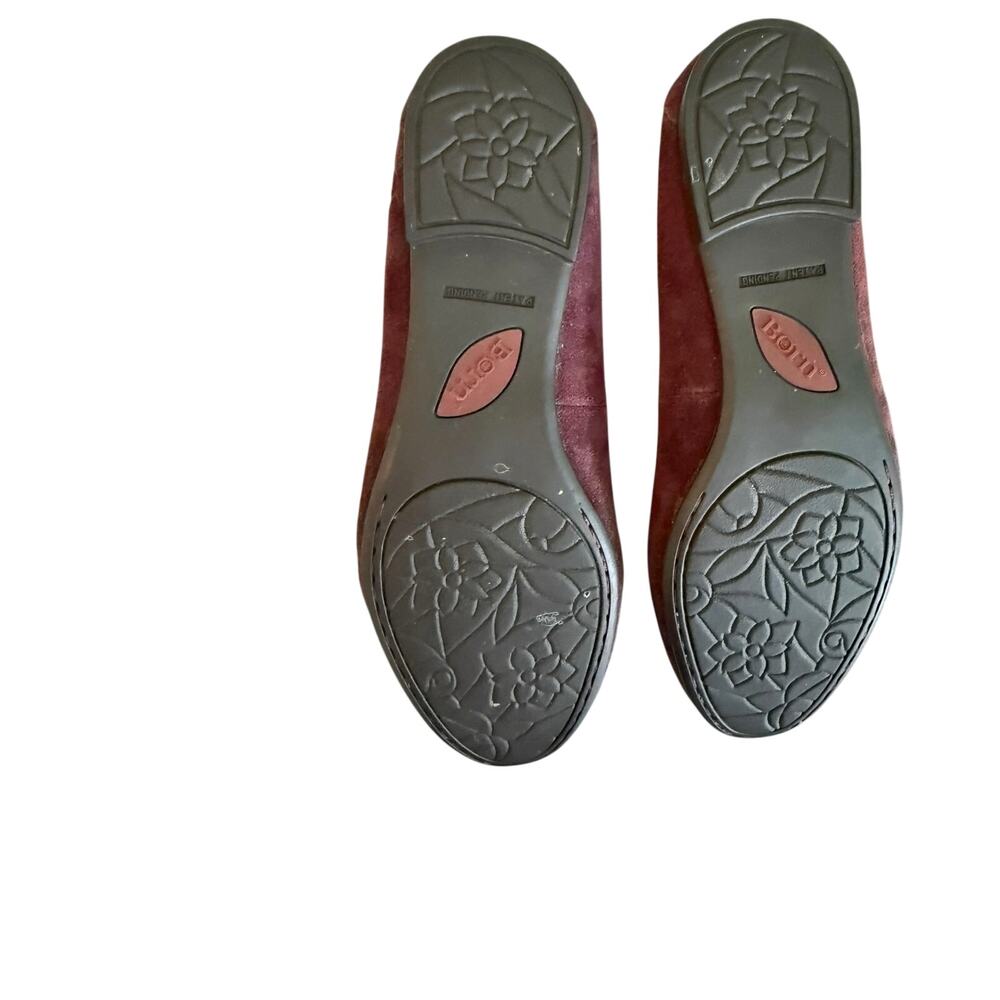 Born Burgundy Suede Tassel Loafer Comfort Flats Slip On 8M - Picture 3 of 5